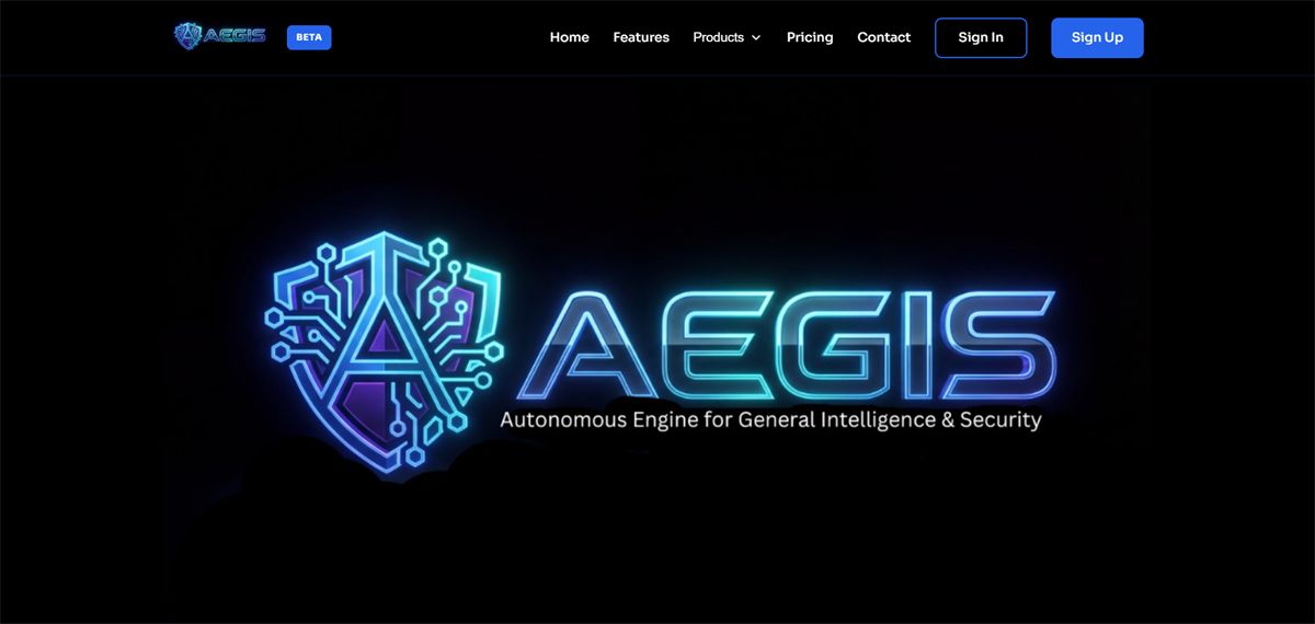 AEGIS website screenshot
