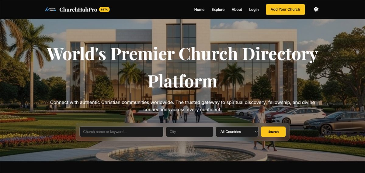 Church Hub Pro website screenshot
