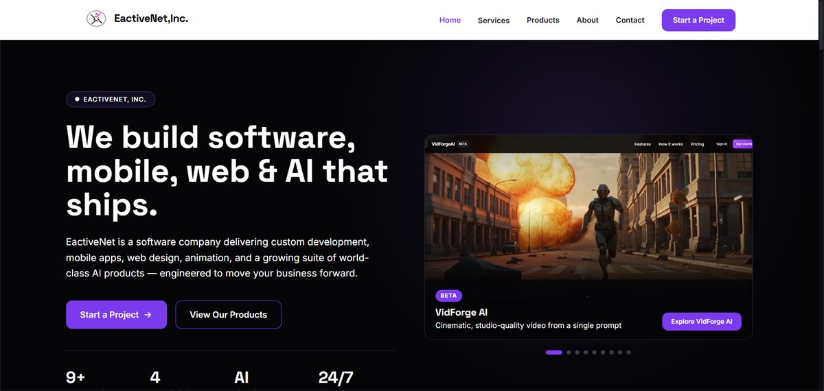EactiveNet, Inc. website screenshot