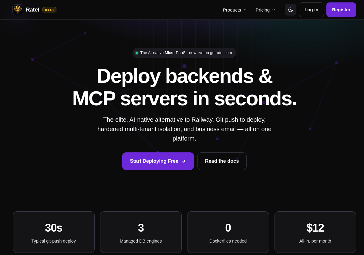 Ratel — deploy backends and MCP servers in seconds