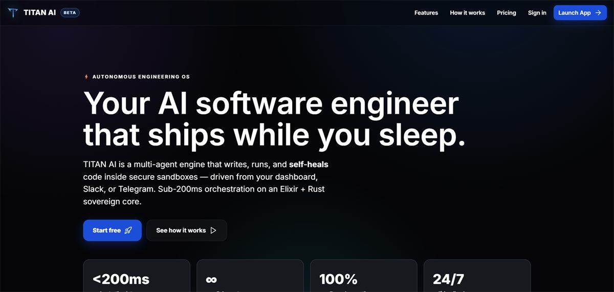 Titan AI website screenshot
